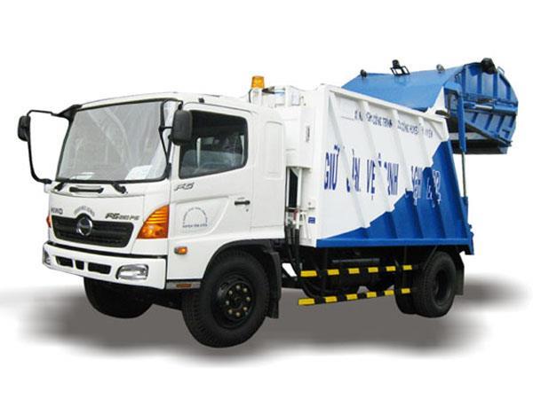 Xe tải chuyên dùng cuốn ép rác Hino 15 khối